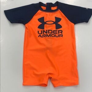 Under Armour Infant Boys Core Sun/Swim Suit | 18M | Orange & Navy | UPF 50+